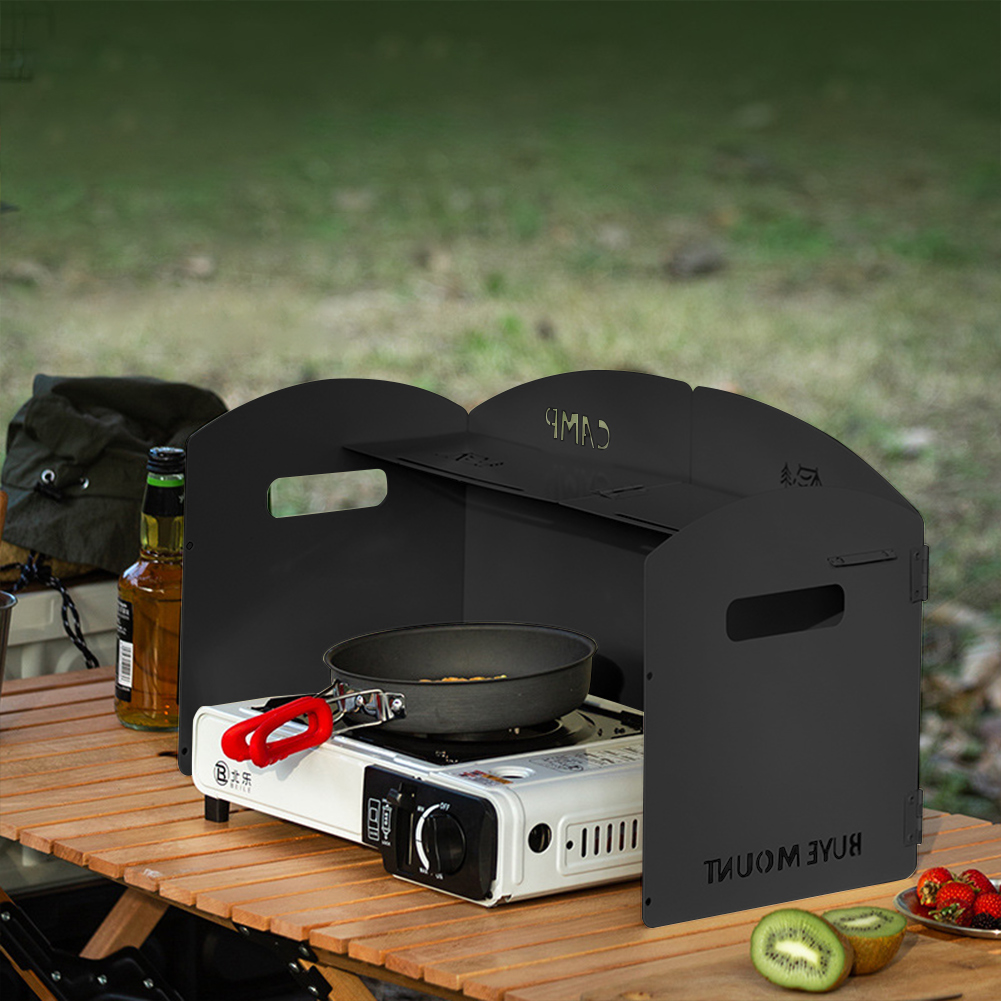เตาแก๊สตั้งแคมป์แบบพับได้กระจก - Camping Cooking Windscreen บทวิจารณ์และราคา