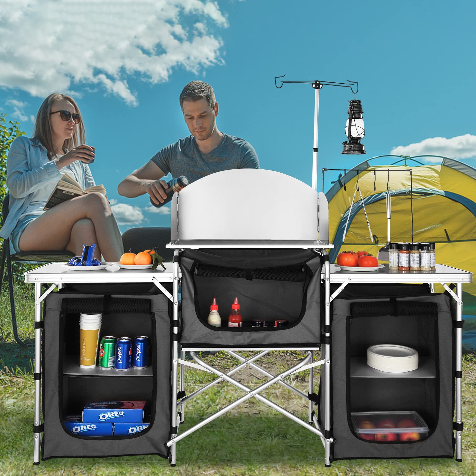 โต๊ะทำอาหารพับได้สำหรับกิจกรรม - Camping Cooking Cupboard บทวิจารณ์และราคา