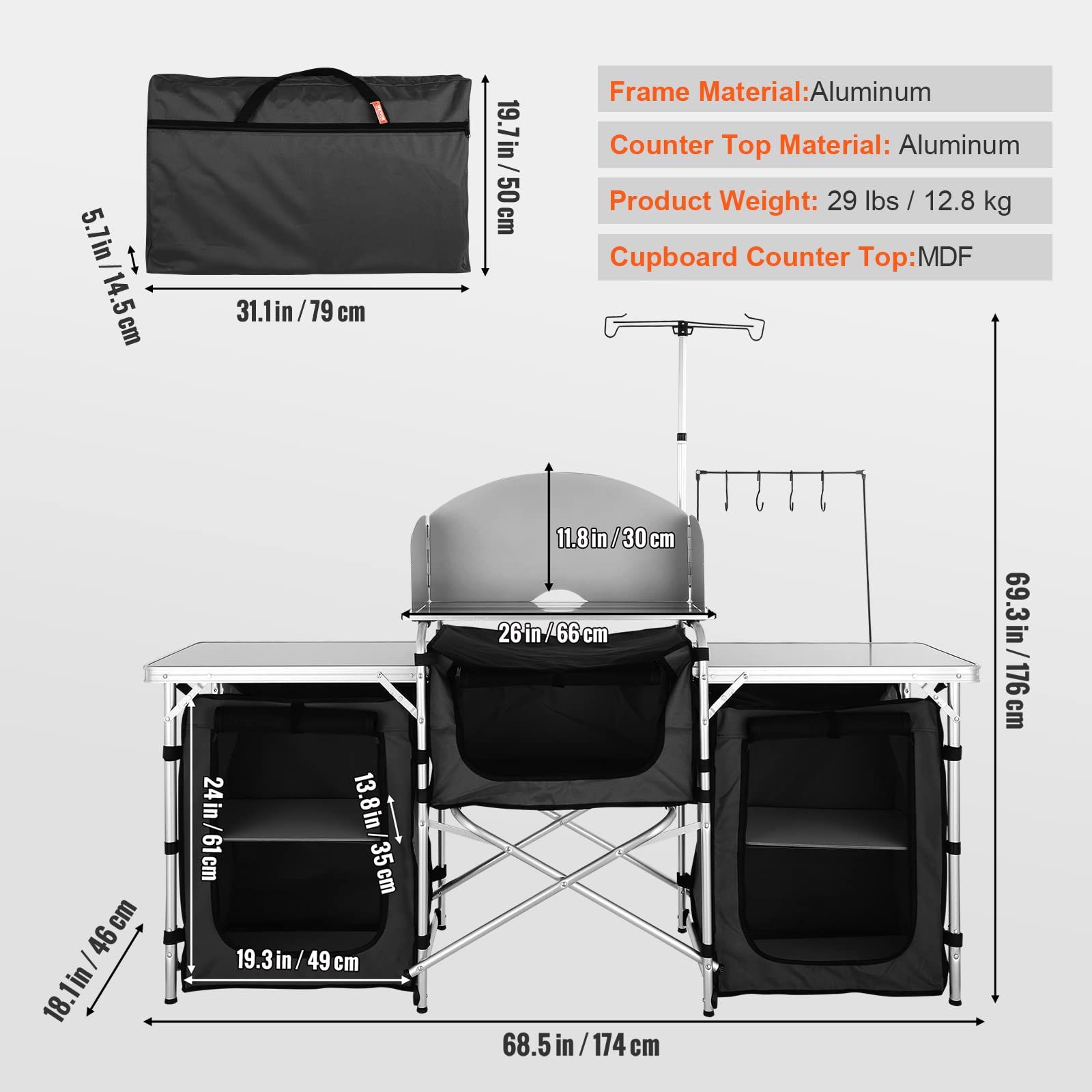 โต๊ะทำอาหารพับได้สำหรับกิจกรรม - Camping Cooking Cupboard บทวิจารณ์และราคา