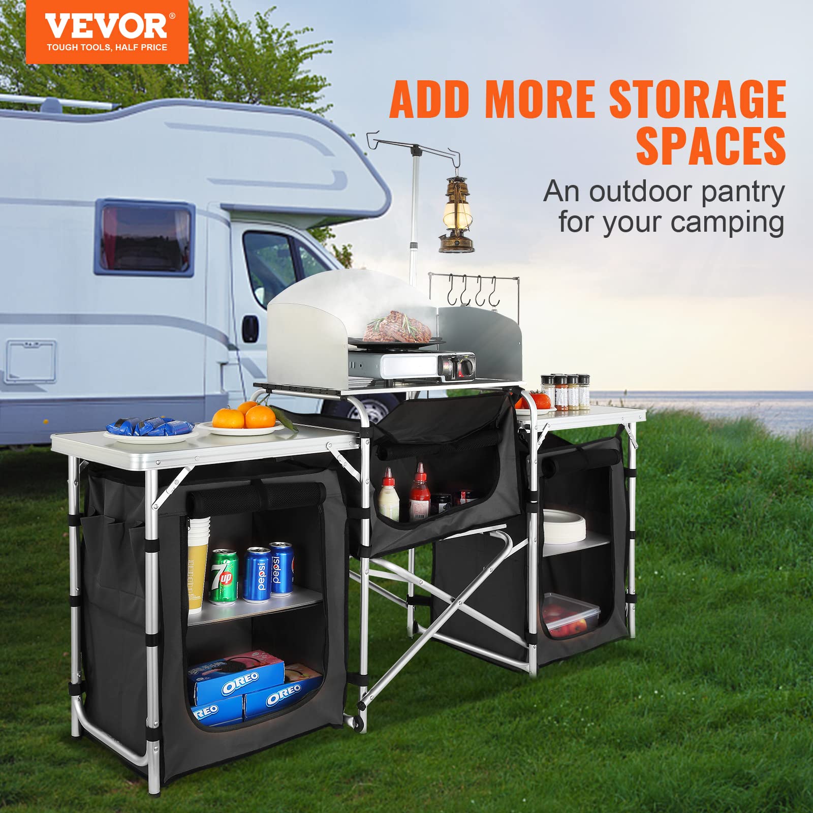 โต๊ะทำอาหารพับได้สำหรับกิจกรรม - Camping Cooking Cupboard บทวิจารณ์และราคา
