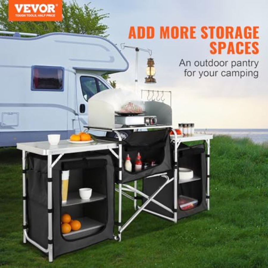 โต๊ะครัวแคมป์ปิ้งแบบพับได้ พร้ - Camping Cooking Cupboard บทวิจารณ์และราคา