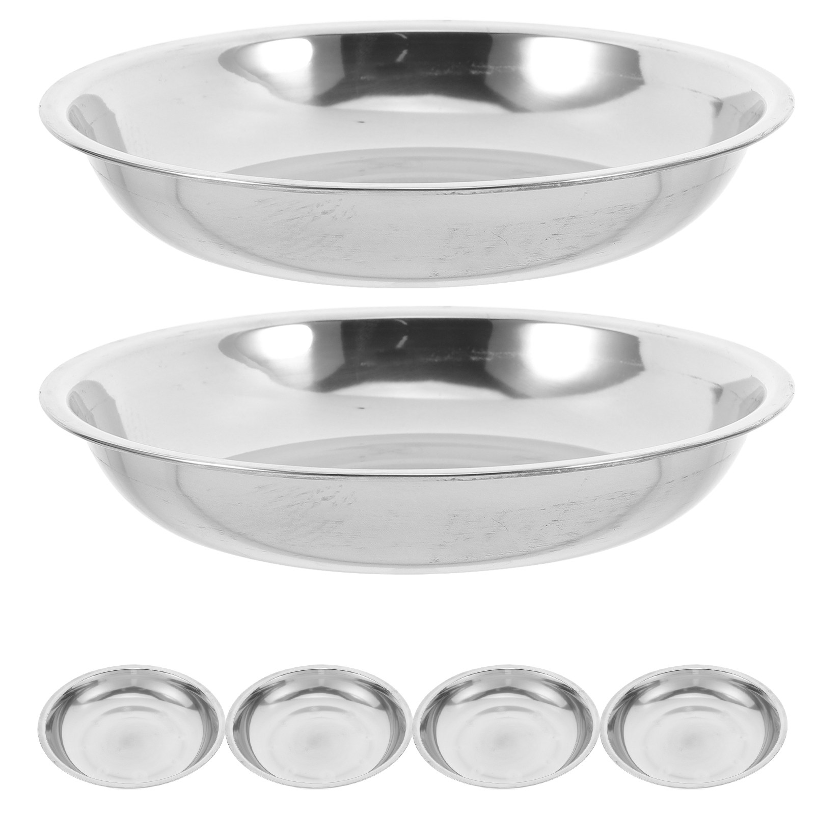 ถาดกลมสแตนเลสคุณภาพสูง 6 ชิ้น  - Camping Cooking Tray บทวิจารณ์และราคา