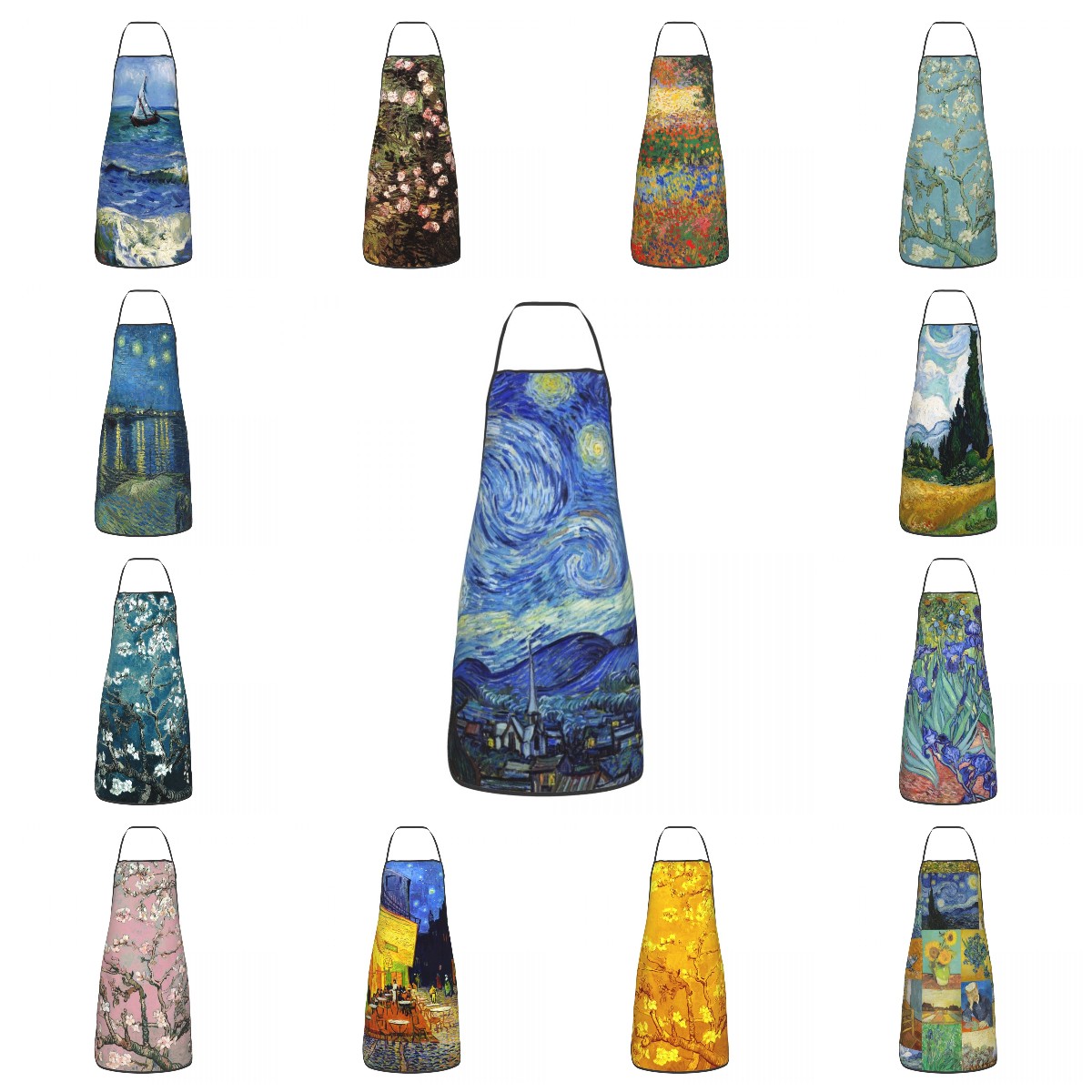 Bib Vincent Van Gogh Starry Ni - Camping Cooking Apron บทวิจารณ์และราคา